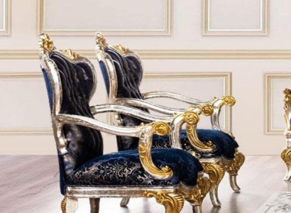 Armchair Wing Chair Design Upholstery Sofa Couch Baroque Seat Style 1 Seater Textile