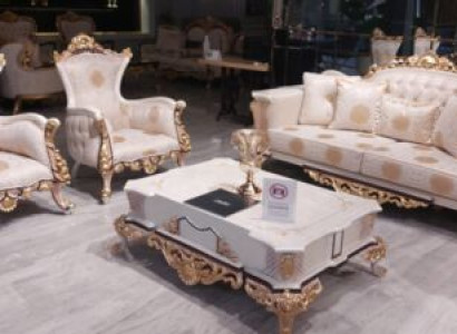 Luxury Chesterfield Set 3+3+1 Coffee table Baroque Rococo seat cushion sets