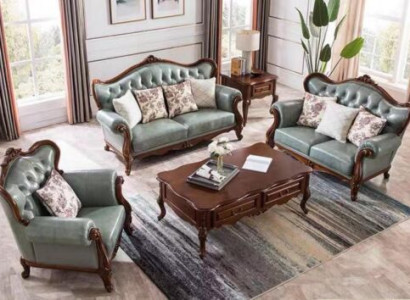 Sofa set 3+2+1 Seat Chesterfield Furniture Living room Textile Sofa