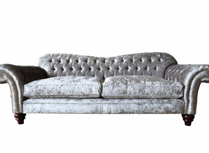 Chesterfield Couch Textile Velvet fabric Sofa Furniture Design 3 Seater Purple