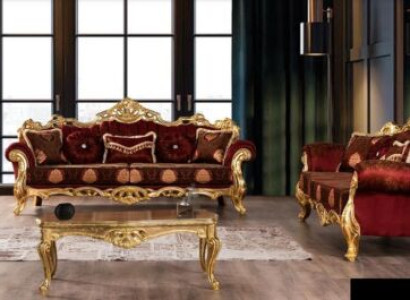 Sofa set 3+3 Seater Luxury Set Three Seater Suite Sofas Fabric Baroque Group