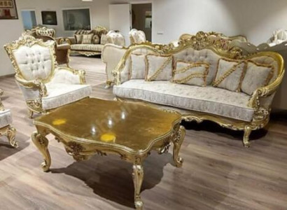 Sofa set 3+1 place Luxurious Golden Coffee table Living room 3pcs.