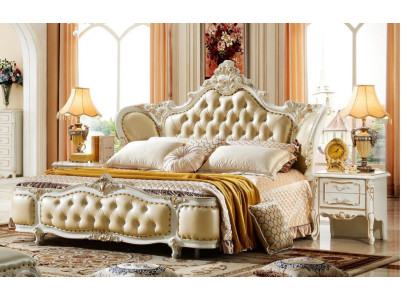 Beds Chesterfield Beige 180x200cm Bedroom Bed Leather new