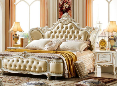 Beds Chesterfield Beige 180x200cm Bedroom Bed Leather new