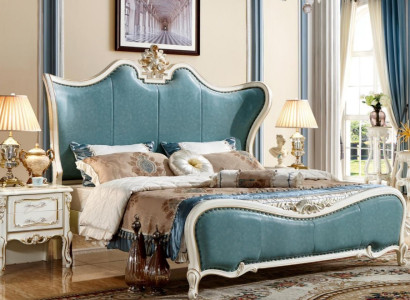 exclusive Bedroom Beds Furniture Turkis Baroque Rococo Wood Bed new