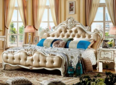 Baroque Bedroom 3 pcs. Set Bed + 2x Consoles Side table Beds