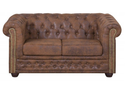 Chesterfield York Gobi 2 Seater Leather Couch Upholstery Sofas Couches new