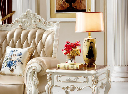 Side table White Luxury Design Elegant Living room Classic