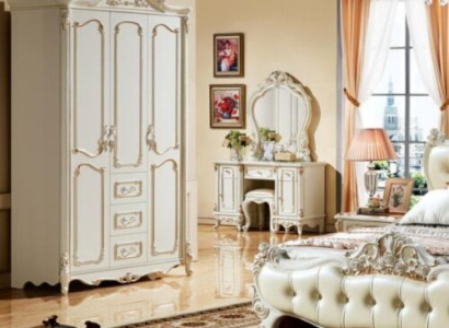 Three Door Wardrobe Wardrobe White Baroque Rococo Cabinets Wood