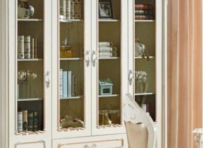 Bookshelf Style Art Deco Wardrobe Display case White Furniture Cabinets Shelf Wood