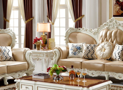 Coffee table White Luxury Elegant Living room Design Tables Classic Furniture