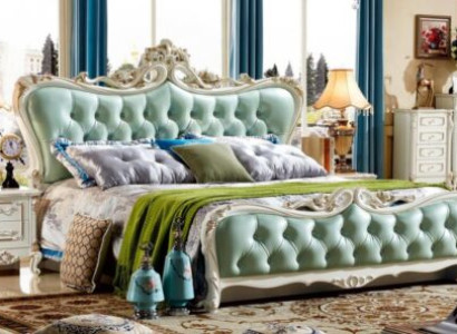 Green Chesterfield Bed Bedroom Beds with 2 Bedside Tables 3pcs