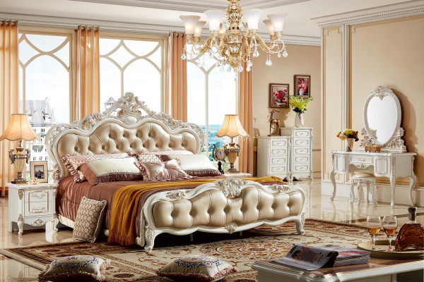 Bedroom Set White Design Elegant 2x Chest of drawers Classic Furniture Luxury 2-piece.