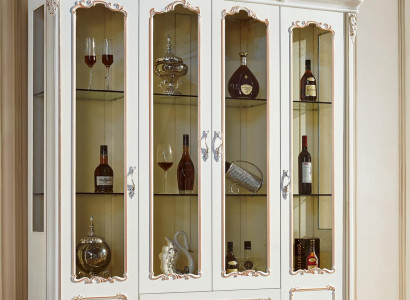 Antique Style Wardrobe Baroque Glass Cabinet Cabinets Furniture Wood Display case