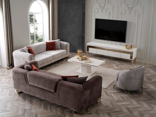 Living room set sofa set TV cabinet sideboard coffee table upholstery furniture set 5 pieces.