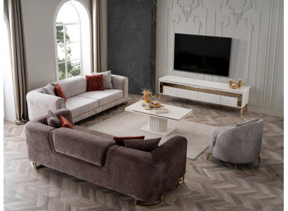 Living room set sofa set TV cabinet sideboard coffee table upholstery furniture set 5 pieces.