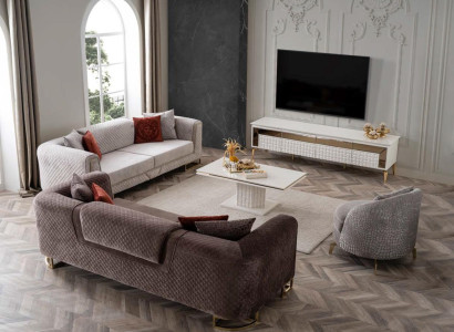 Living room set sofa set TV cabinet sideboard coffee table upholstery furniture set 5 pieces.