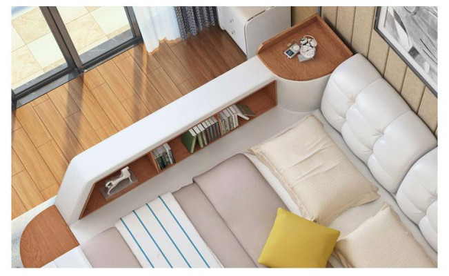 Beds Modern Hotel Multifunction Lounger Double Luxury Design Leather Bed