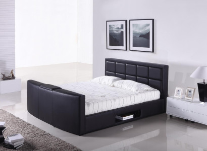 Bed with Lift TV Mount Bedroom Beds Upholstery Double