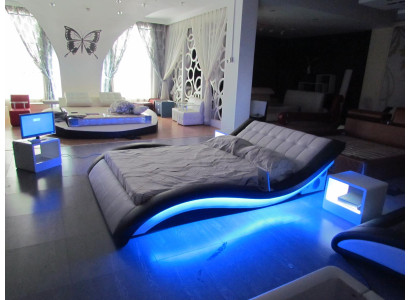 Luxury Bed Design Beds Digital USB Bedroom Furniture Leather Double