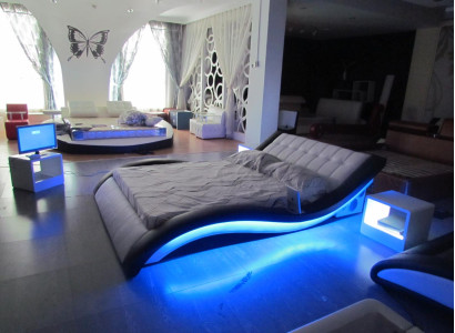 Luxury Bed Design Beds Digital USB Bedroom Furniture Leather Double