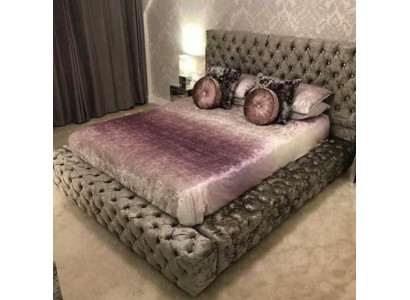 Chesterfield Double bed Furniture 180x200 Upholstery Textile Beds Luxury Design Frame