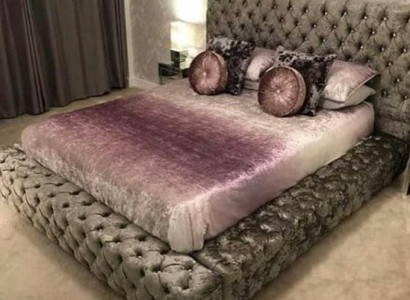 Chesterfield Double bed Furniture 180x200 Upholstery Textile Beds Luxury Design Frame