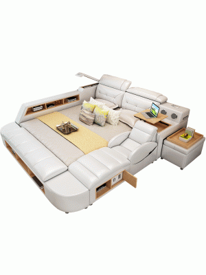 Multifunction 180x200 Leather Bed frame Design Leather Bed Beds Upholstery