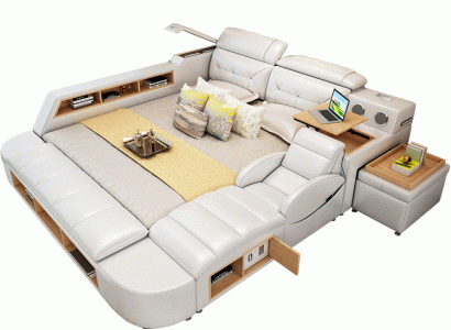 Multifunction 180x200 Leather Bed frame Design Leather Bed Beds Upholstery