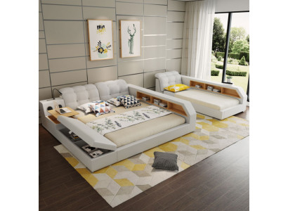 Design Leather Beds Hotel Double Storage Shelf 180x200 Multifunction s