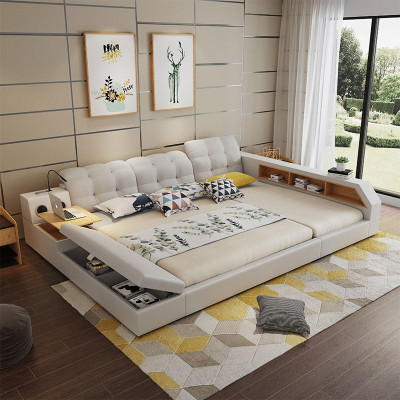 Design Leather Beds Hotel Double Storage Shelf 180x200 Multifunction s