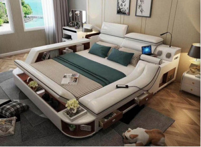 Multifunction Luxury Bed 180x200 Bed Leather Beds Bedroom Lounger