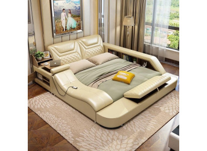 Bed Multifunction Shelf Wardrobe usb double beds charging station 180x200
