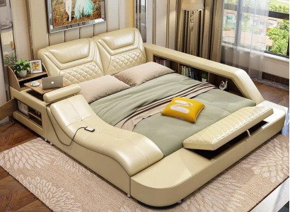 Bed Multifunction Shelf Wardrobe usb double beds charging station 180x200