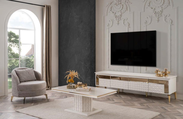 Living room Set Suite Armchair TV-cabinet Sideboard Lowboard Coffee table 3-piece.