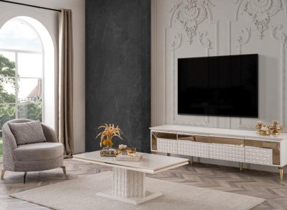 Living room Set Suite Armchair TV-cabinet Sideboard Lowboard Coffee table 3-piece.