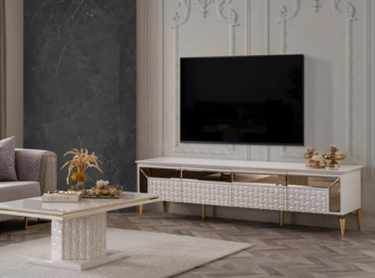 Living room Set Suite Armchair TV-cabinet Sideboard Lowboard Coffee table 3-piece.