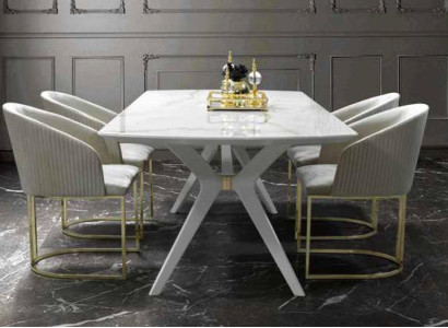 Dining set Dining table Table Set 4x Chairs Dining room Suite Tables 5pcs. Chair