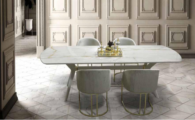Dining room set Suite chair group Table + 4x armchairs Dining set 5 pieces.