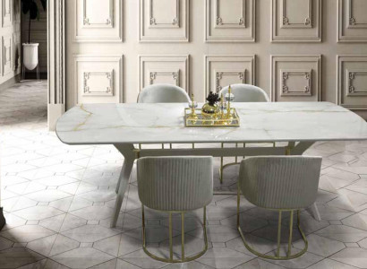 Dining room set Suite chair group Table + 4x armchairs Dining set 5 pieces.