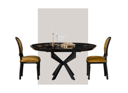 Round Dining table 120cm Table Furniture Tables Dining room Dining set 3pcs. new