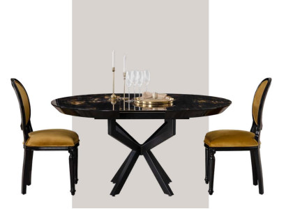 Round Dining table 120cm Table Furniture Tables Dining room Dining set 3pcs. new