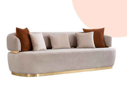 Big Velvet Sofa Three Seater Couch Oval Couches Round Sofa Fabric Textile