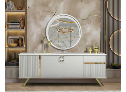 xxl Sideboard stainless steel Chest of drawers Sideboard White Shelf Chests of drawers Wood