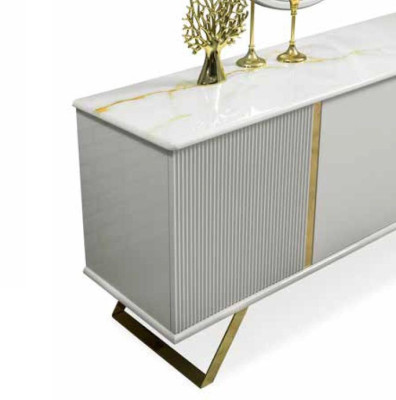 xxl Sideboard stainless steel Chest of drawers Sideboard White Shelf Chests of drawers Wood