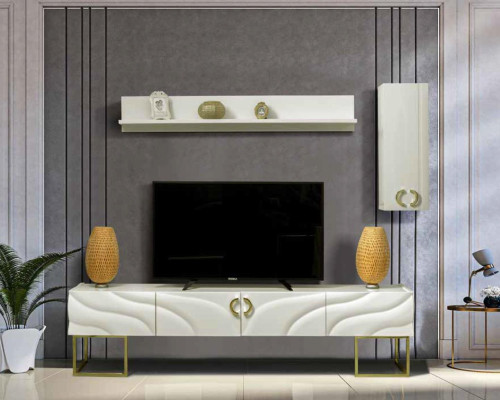 Wall unit TV-cabinet sideboard tv stand 220cm lowboard wall units Wood White
