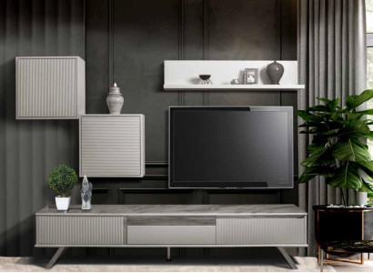 Wall unit TV-cabinet sideboard tv stand 250cm lowboard wall units Wood White