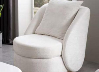 Swivel Armchair Chair Chairs TV Armchair White Velvet fabric Textile new