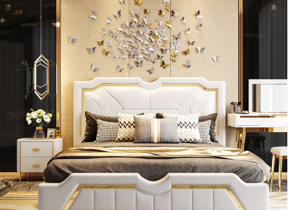 Design Bed Upholstery Luxury Double Hotel Beds Marriage 180x200cm Sleep