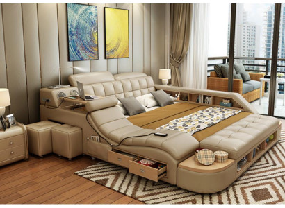 Multifunction Beds Luxury Leather Bed Upholstery Modern Hotel Massage Function new